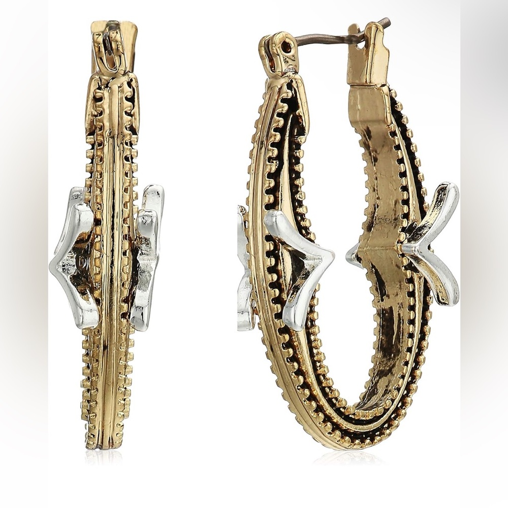 Napier Women's Two-Tone Oval Clickit Hoop Earrings
